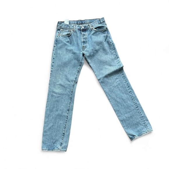 Levi's 501 Original Fit Jeans - Men's 34x34 (32L) - Light Wash Vintage Denim - Picture 2 of 6